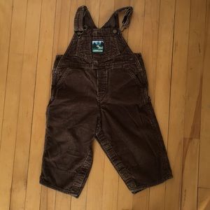 OshKosh size 18 mos brown cord overalls.